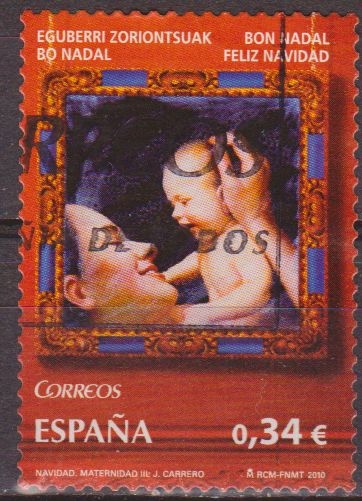 z vendido España 2010 4609 Sello º Navidad Maternidad III Enrique Jimenez Carrero Timbre Espagne Spain Spagna